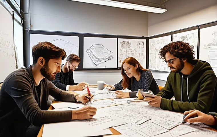 애니메이션 기획사에서의 직급별 역할 - **Prompt 1: The Creative Spark - Animation Studio Brainstorm**
"A bustling animation studio fill...