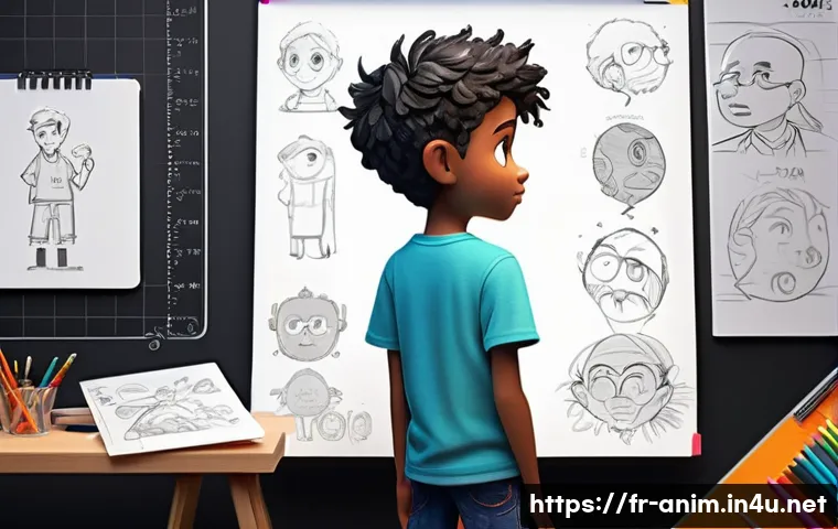 애니메이션 기획사의 캐릭터 디자인 가이드 - **Character Genesis: The Animator's Vision**
    A focused character designer, wearing a comfortable...