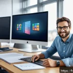 Home 18 애니메이션 기획사로 전향한 디자이너 인터뷰 - A professional animation project manager in a modern French office, collaborating with a diverse cre...