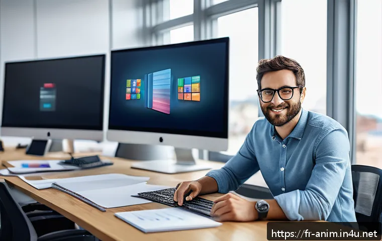 애니메이션 기획사로 전향한 디자이너 인터뷰 - A professional animation project manager in a modern French office, collaborating with a diverse cre...